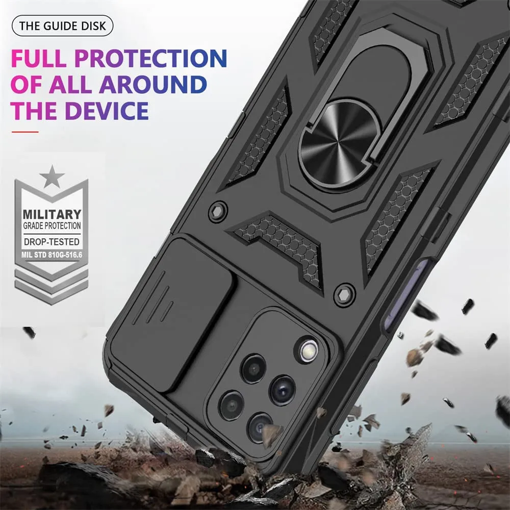 

For Samsung A12 Case for Samsung Galaxy S21 Ultra S20 Plus FE A12 A13 A22 A33 A51 A53 A71 A73 A02S A03S Slide Camera Lens Cover