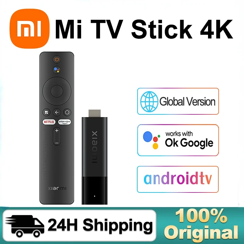 

Original Global Version Xiaomi Mi TV Stick 4K Android 11 Portable Streaming Media Multi Language BT5.0 TV Dongle Youtube Netflix