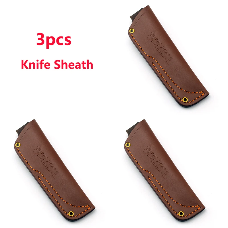 

3pcs/lot First Layer Cowhide Leather Case Small Straight Knife Scabbard Sheath for Bushraft RAY MEARS Nordic Tool Holster Cover