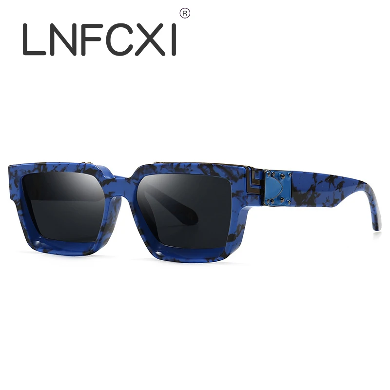 lnfcxi square retro sunglasses for women men luxurious brand design gift for birthday male sun glasses for women hot selling free global shipping