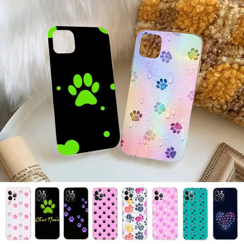

Dog Footprint Paw Phone Case Silicone Soft for iphone 14 13 12 11 Pro Mini XS MAX 8 7 6 Plus X XS XR Cover