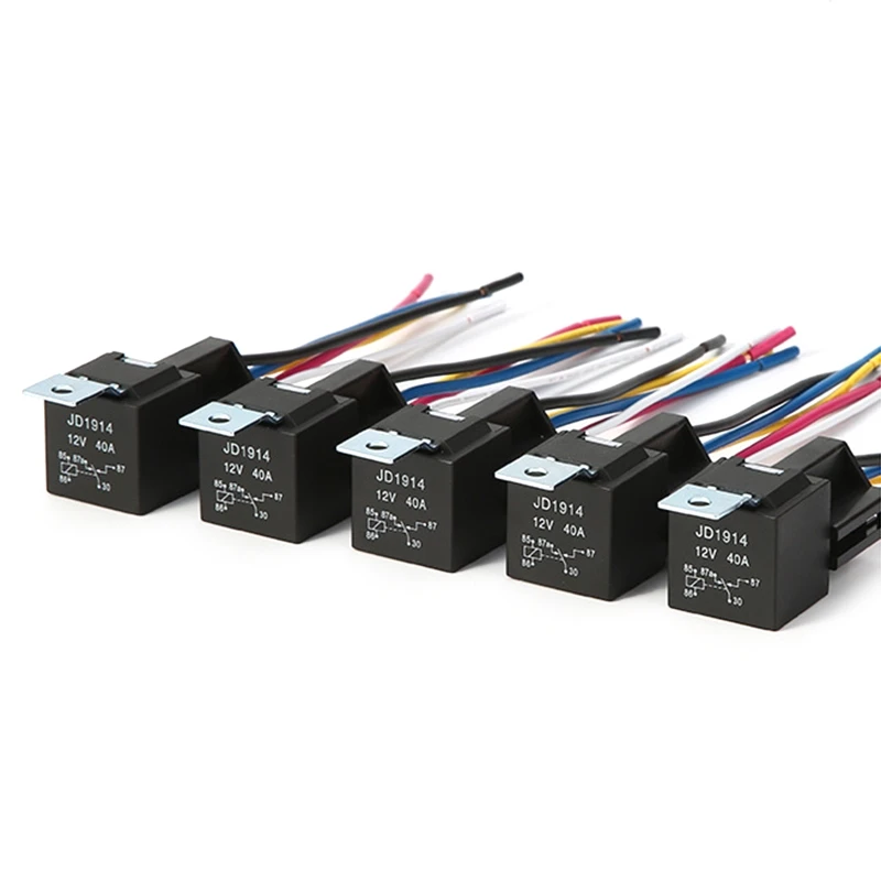 

Автомобильное реле, водонепроницаемые реле для аккумуляторного масляного насоса, 4 контакта, 5 контактов, 40 А, 12 В, 24 В постоянного тока