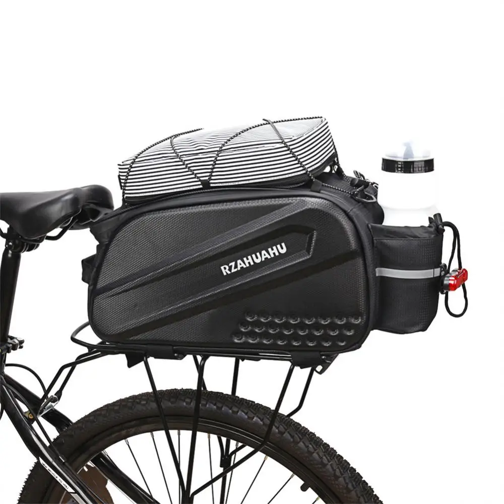 

Classified Net Pocket Riding Equipment 10l Waterproof Rear Seat Bag Leather Storeage Bag Bicycle Bag Texture Carbon Fiber Black