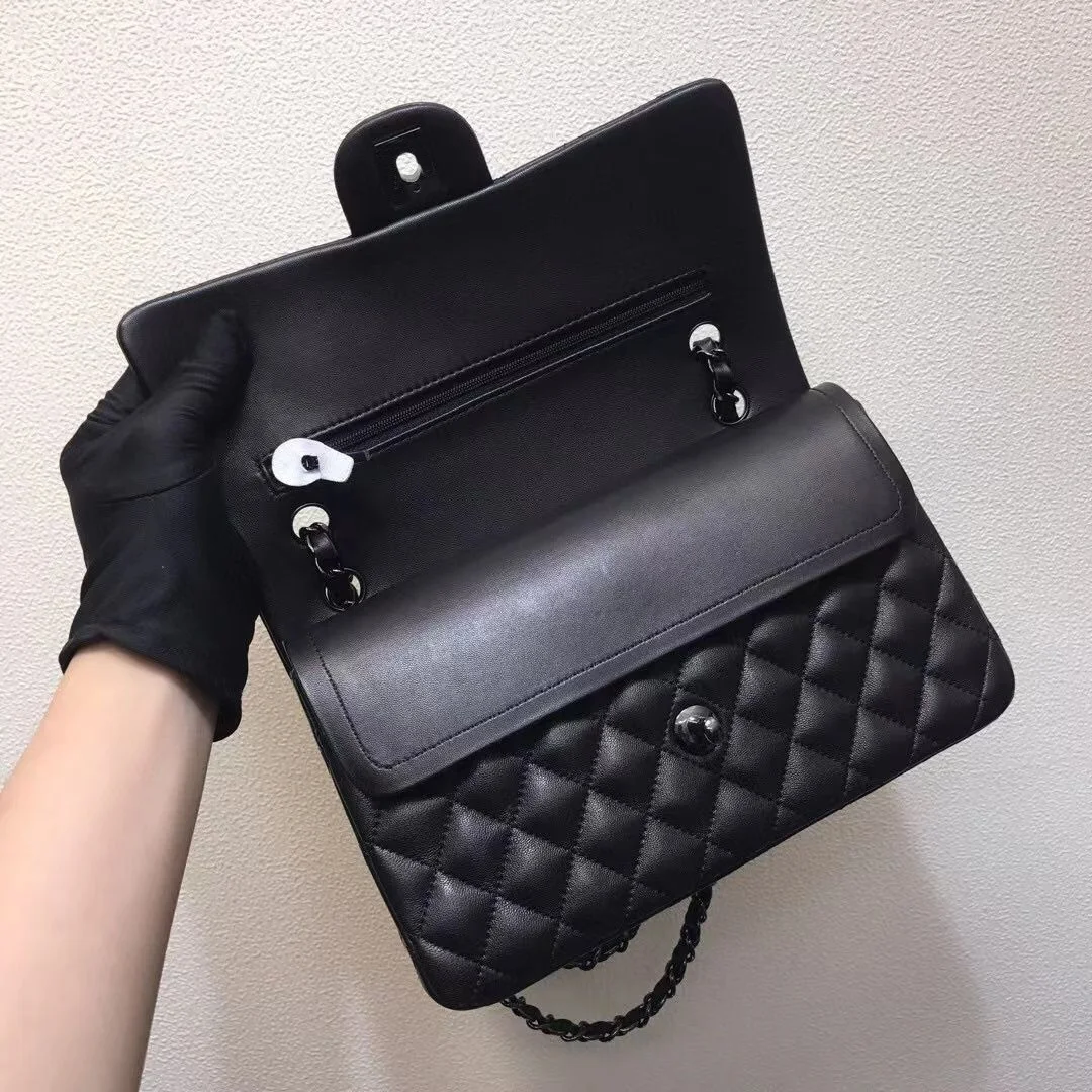 

Women Genuine Leather Luxury Designer Shoulder Bag Flap Bag Lambskin Crossbody Bag Female Classic Fashion Handbag