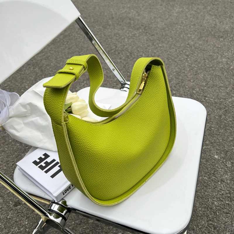 

Fashion Semicircle Saddle Shoulder Crossbody Bags For Women Designer Brand Adjustable Wide Strap Girls Purses And Handbags 2022