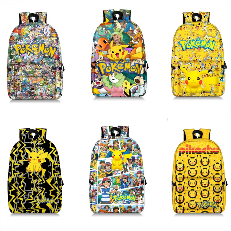 Anime Pokemon Pikachu School Bags Backpacks Pikachu Kids Bags Big Capacity Travel Bag Teenagers SchoolBag Girls Boys Backpack