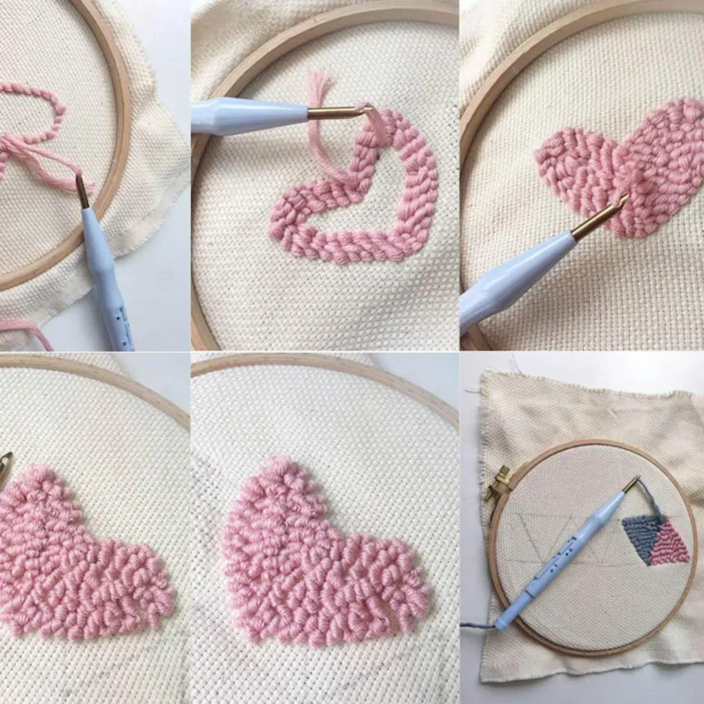 

New Embroidery Pen Sewing Adjustable Embroidery Punch Needle Home Stitching Applique Weaving Tool