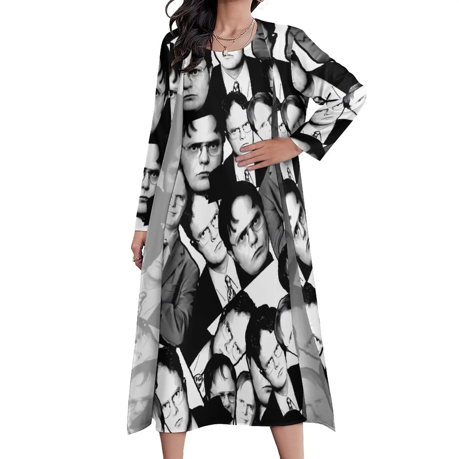 

Платье-Макси женское офисное из двух частей, с принтом Курта шрута