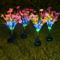 2pcs solar flower led lamp garden lawn decoration waterproof chrysanthemum stake lamp yard garden path flower led solar light