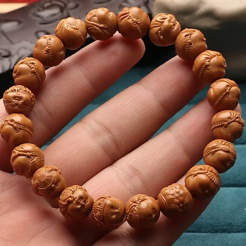 Резная Голова обезьяны орех новый Лотос милый Afu Samanera одинарный браслет ремесла