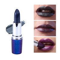 1 pc metallic color changing lipstick velvet glimmer glitter lip gloss long lasting non stick cup sexy lip glaze lady cosmetic