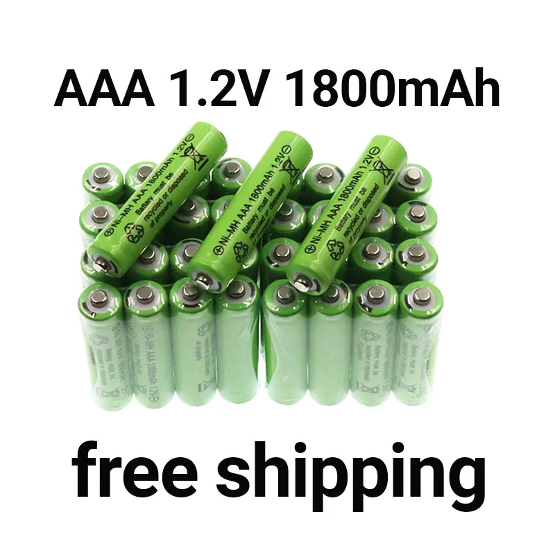 

AAA Chargeable Battery Ni-Mh 1.2 V Nieuwe 100% Aaa 1800 Mah 1.2V Chargeable 2A Battery+Free shopping