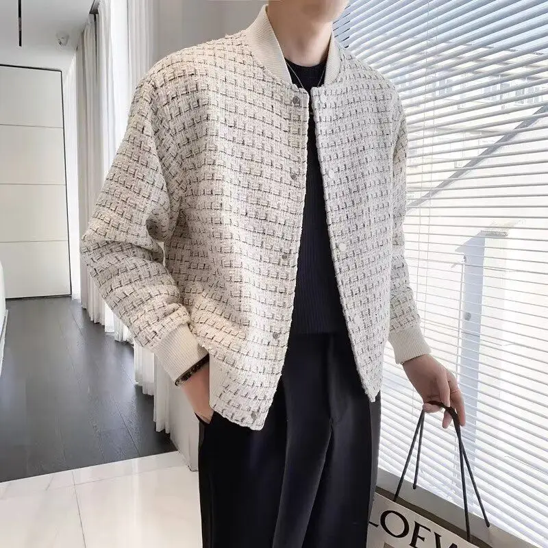 Мужская куртка-бомбер весна-осень мужские бейсбольные куртки Wite в клетку дешевая