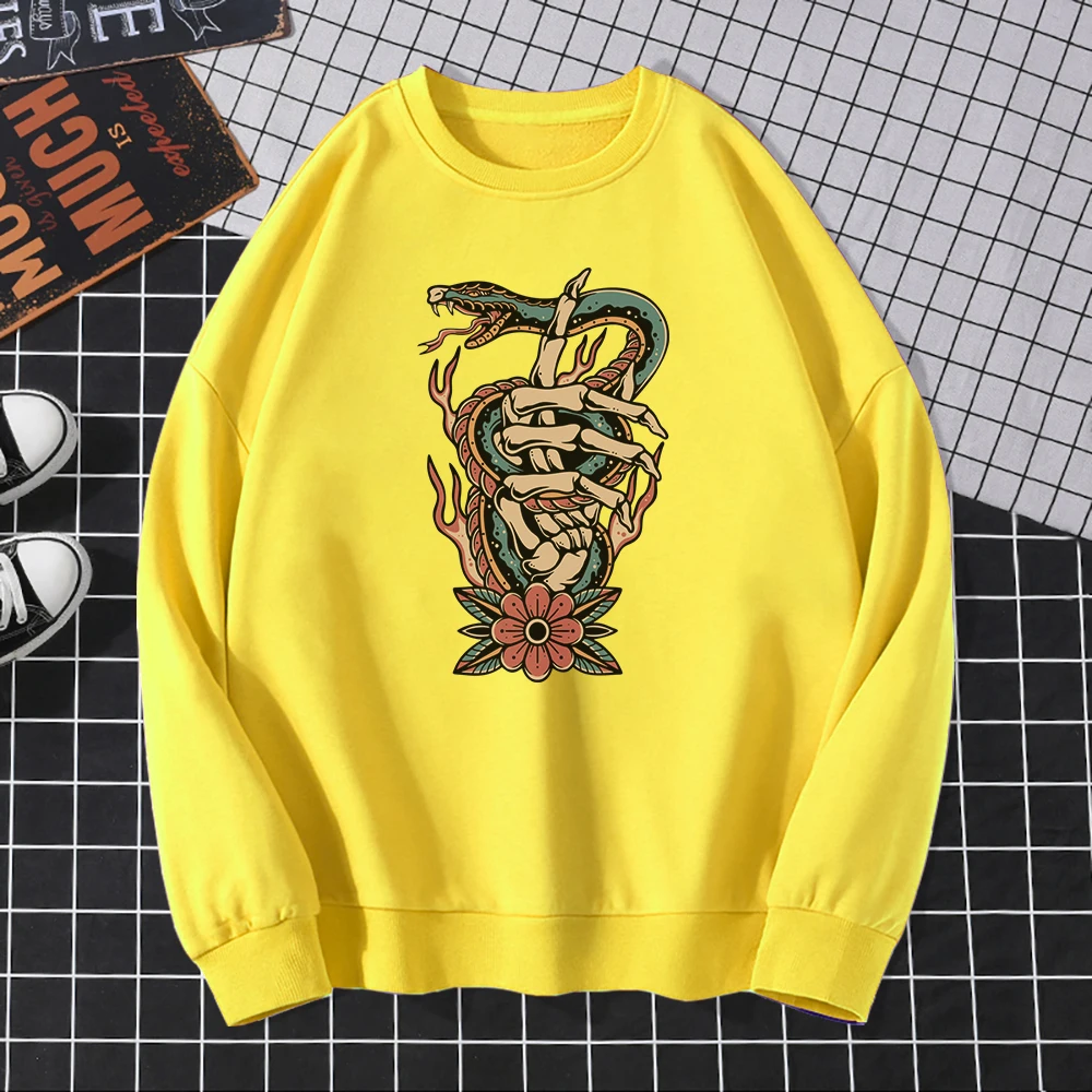 

Ядовитая змея обмотка вокруг кончиков пальцев Женская толстовка, модная теплая Повседневная Толстовка с капюшоном большого размера, Осенние мягкие Топы