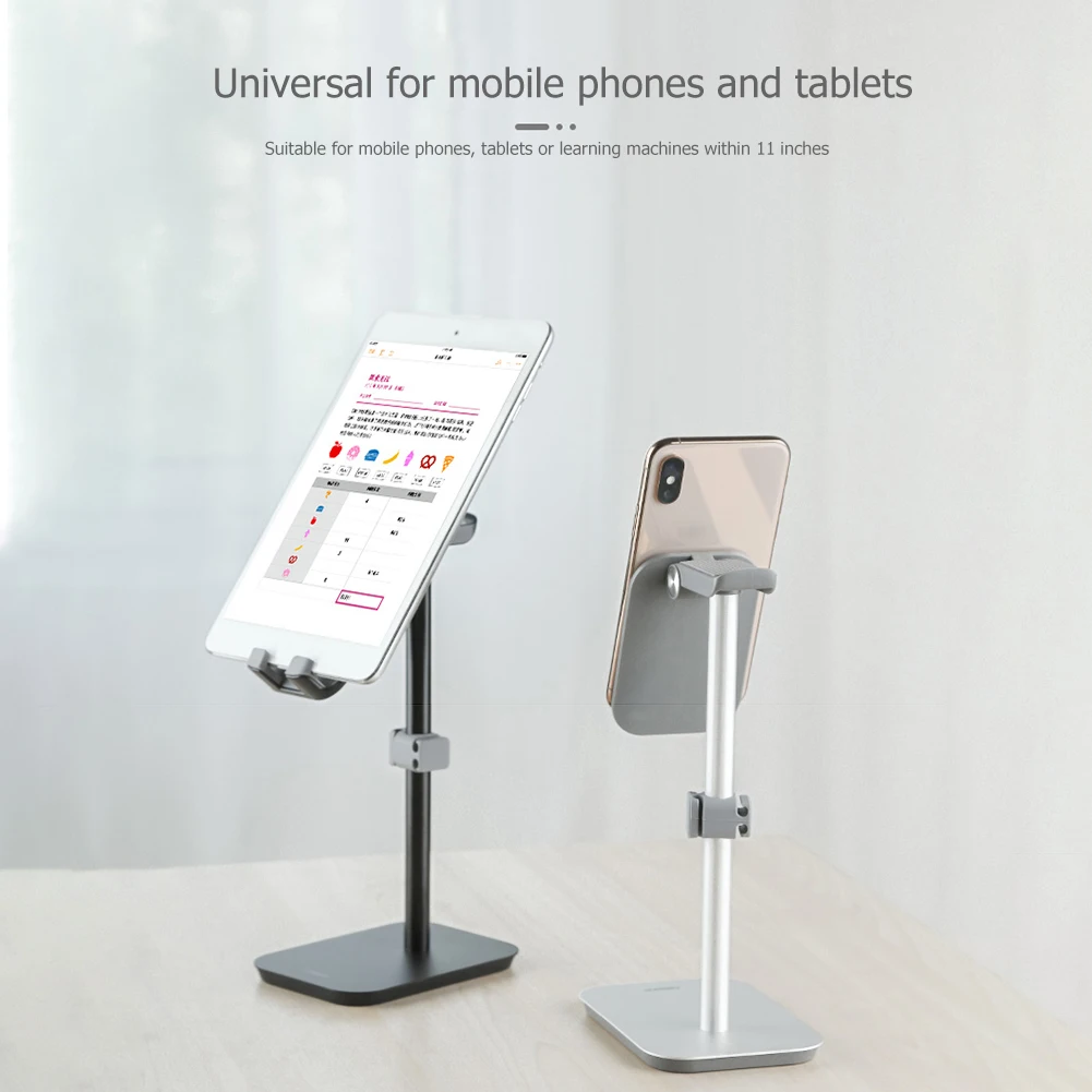 

Universal Phone Tablet Support Mount Aluminum Alloy Adjustable 23°-55° Desk Mobile Headphone Bracket Holder Stand Black
