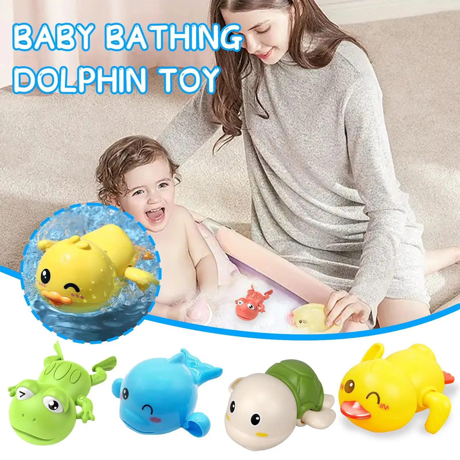 Baby Bath Toys Clockwork Little Yellow Duck Baby Bath In Toy Boys Playing Swimming The Bath Girls Bathroom Toys 1pc Water F2d6