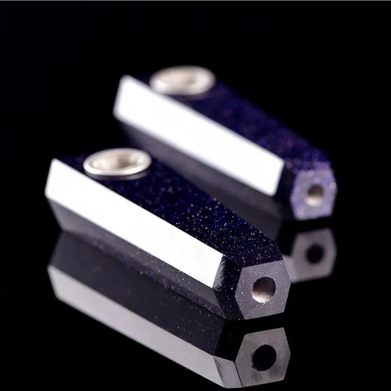 

Трубка из синего песчаника с подарочной коробкой, Кварцевая курительная трубка, обработанный драгоценный камень, 1 шт.