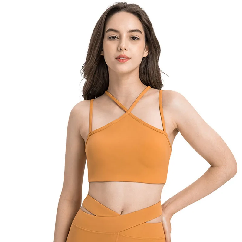 

Спортивный бюстгальтер с перекрестными бретельками, женский бюстгальтер для тренажерного зала, фитнеса, Бралетт, топ для высокоэффективной йоги, нижнее белье пуш-ап, одежда для бега, пилатеса, тренировок