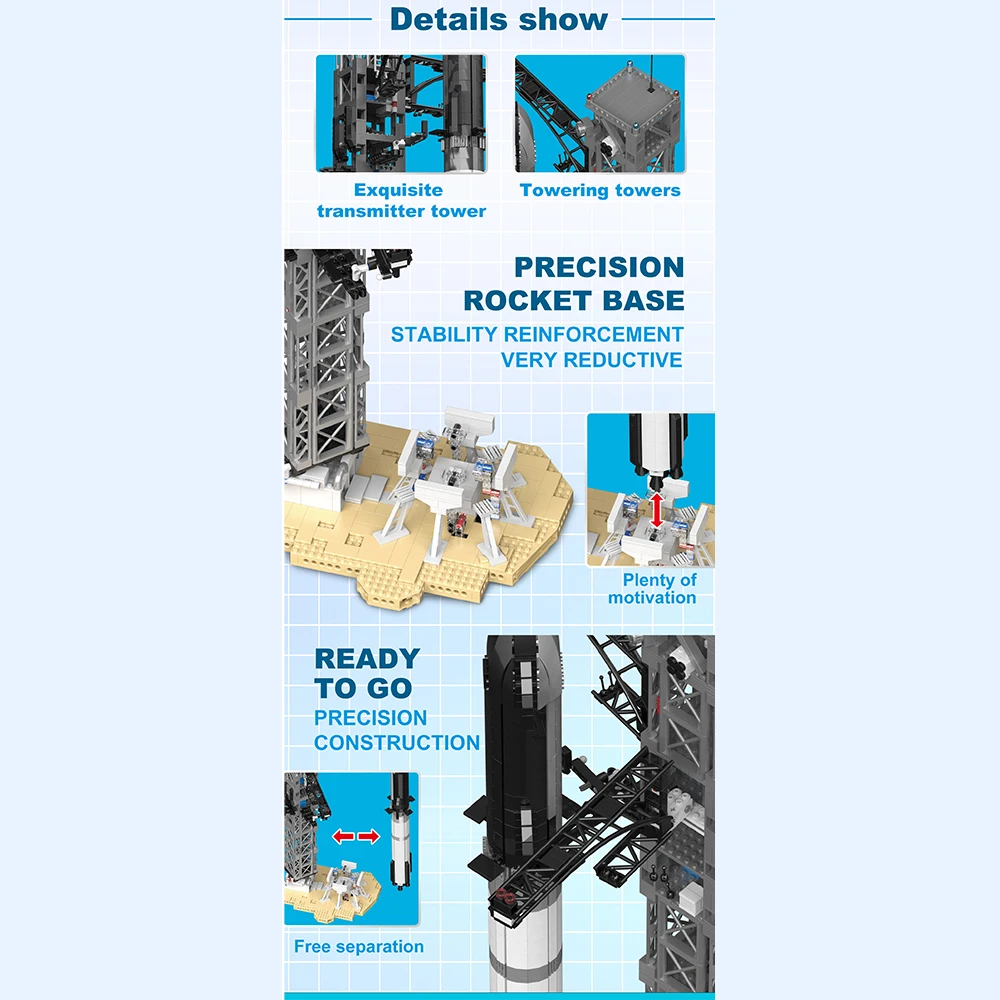 2024 Space X Musk's Starship Ракета City Космическая станция Челнок Запуск Модель