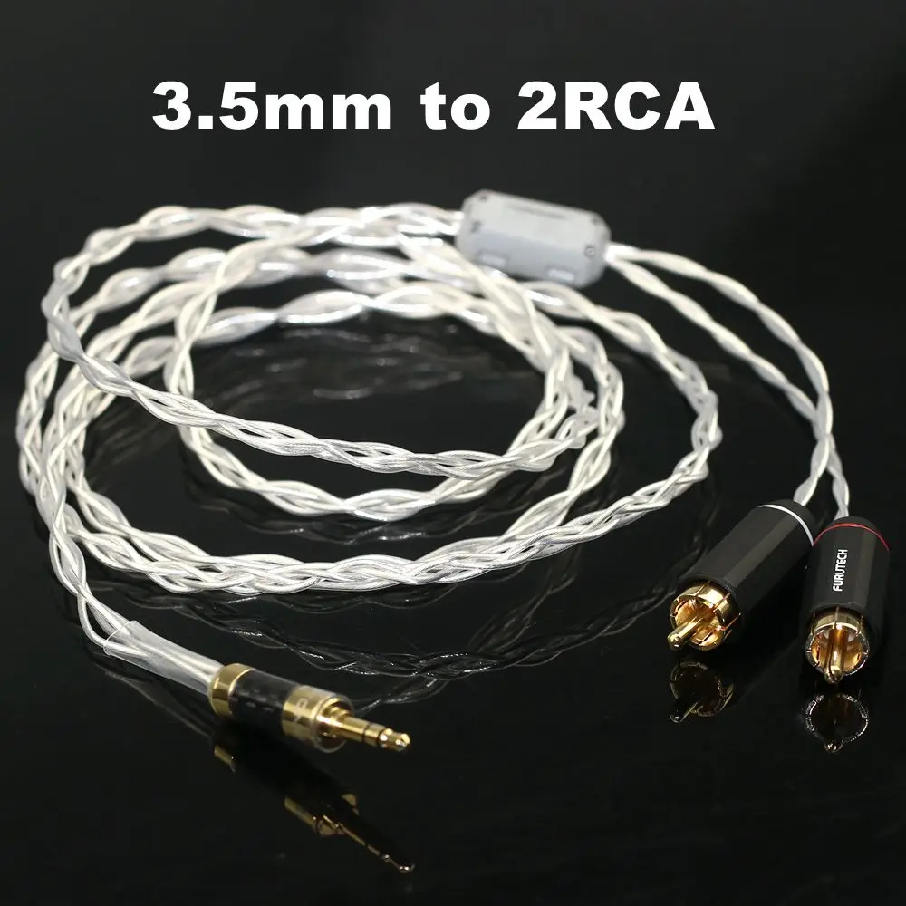 

Высококачественный посеребренный аудиокабель с поворотом 3,5 мм, 2RCA, с двойным лотосом, один минутный и два горячих звука, компьютерный Hi-Fi аудиокабель
