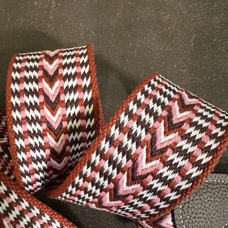 2 Inch Wide Evelyn Bag Women's Newest Togo Leather Leather Color Canvas Strap Thickened Shoulder Strap Crossbody Bag