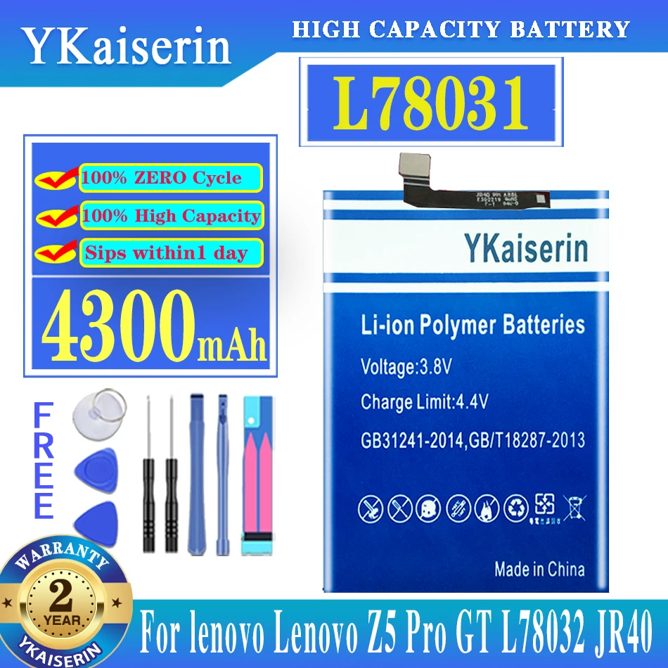 

YKaiserin Top Brand 100% New L78031 L78032 Battery for Lenovo Z5 Pro Z5pro /Z5 Pro GT Z5pro GT Batteria + Track NO