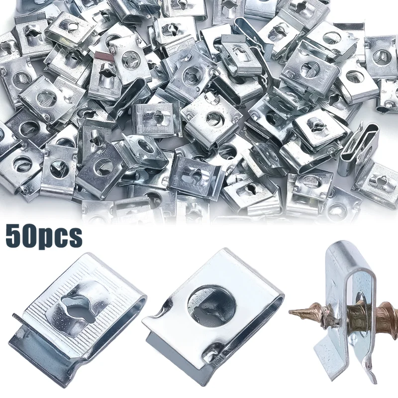 

50pcs Car Self Tapping ScrewU-Type Clips for M4 M5 Screws Auto Anti-rust Protection Clips Screw Buckle Iron Sheet