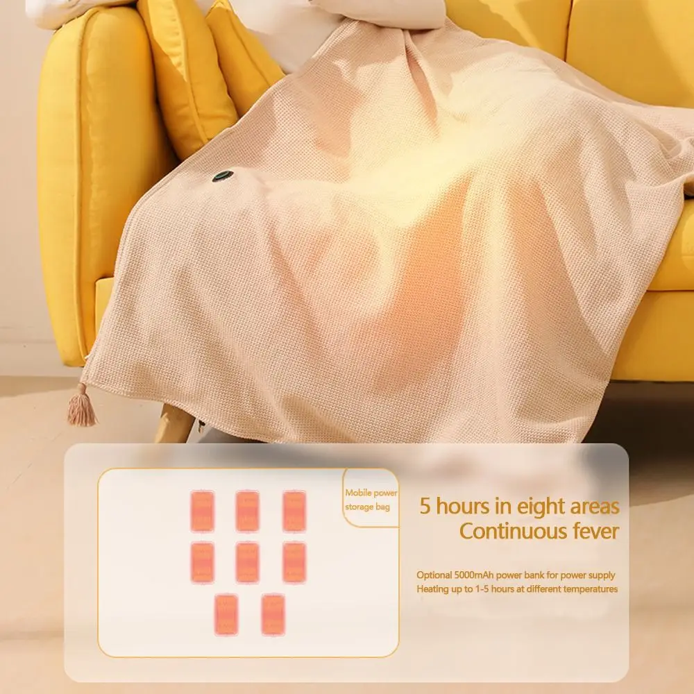 Новое носимое одеяло с электрическим подогревом через USB 3 уровня нагрева