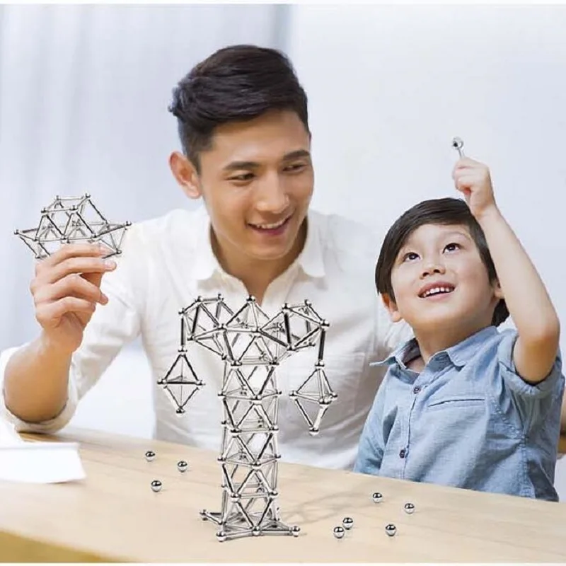 

Детский развивающий цветной магнитный стержень, стальные шарики, магнитные строительные блоки, игрушка, рождественский подарок, настольна...