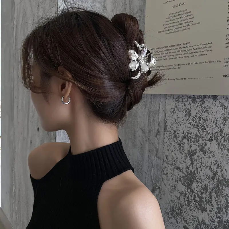 

Большая Металлическая Заколка-цветок Ins wind, женская красная сетчатая шпилька для волос с задней частью головы, Шпилька для волос, головной у...