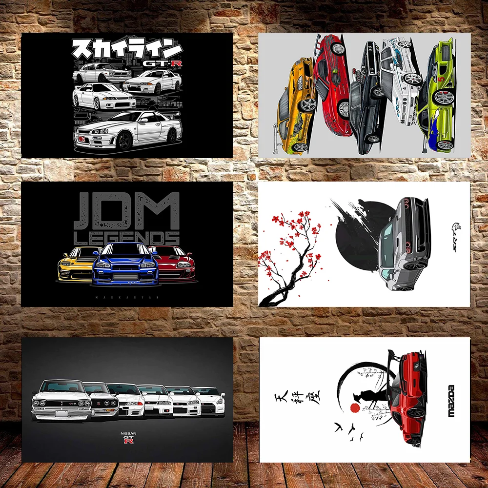 Фото 3x5FT персонализированный крутой автомобильный флаг JDM, применимый к гараже или на открытом воздухе для украшения №1