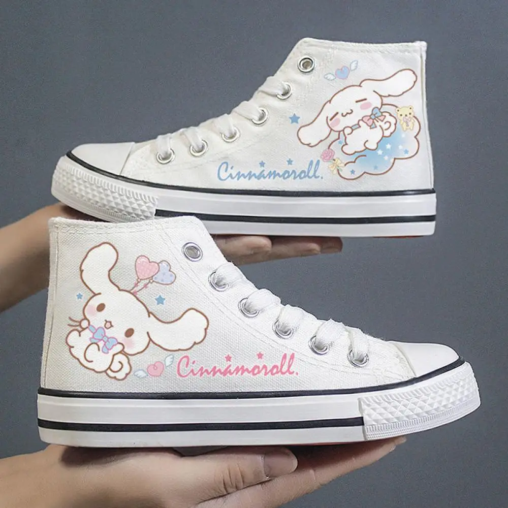 Kawaii Cinnamoroll парусиновая обувь Sanrio 2024 японская студенческая повседневная модная с