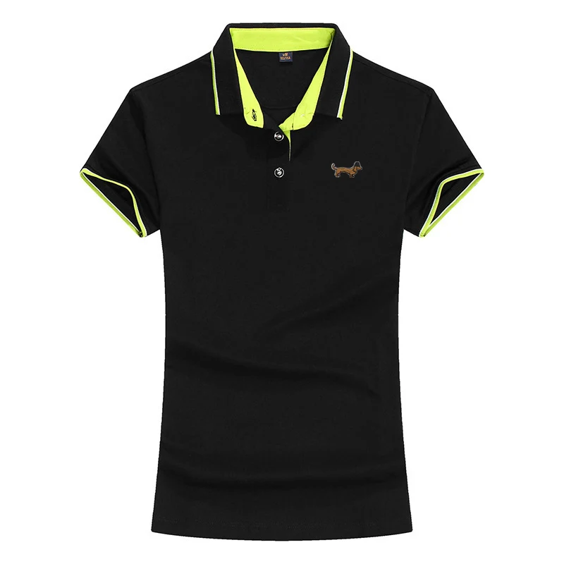 Женские рубашки-поло с коротким рукавом Повседневная футболка отложным