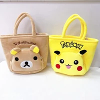 kawaii pokemon sanrioed plush bag anime pikachu cinnamoroll kuromi cute cartoon soft stuffed school mommy consmetic package gift