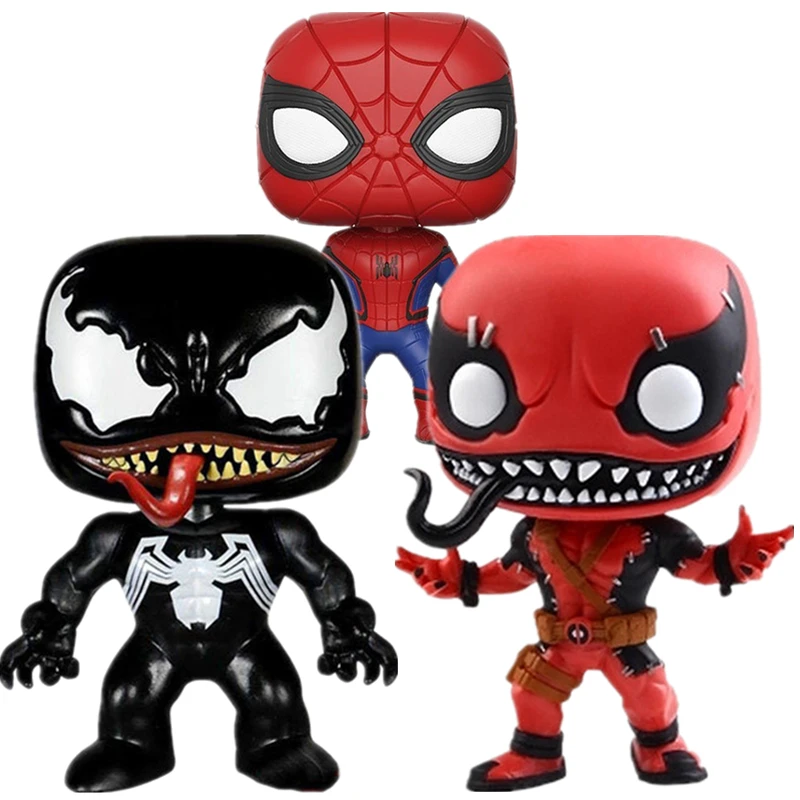 

10CM Marvel Avengers Anime Doll Spider-Man Venom Iron Man Thor Thanos PVC Detachable Doll Party Decoration Gift
