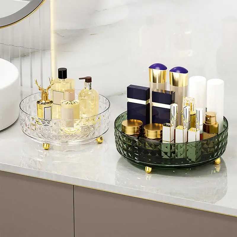 

Vanity Tray Movable Rotating Organizer Women Clear Organizer Bathroom For Desktop Organizer For Bedroom Dresser Bathroom
