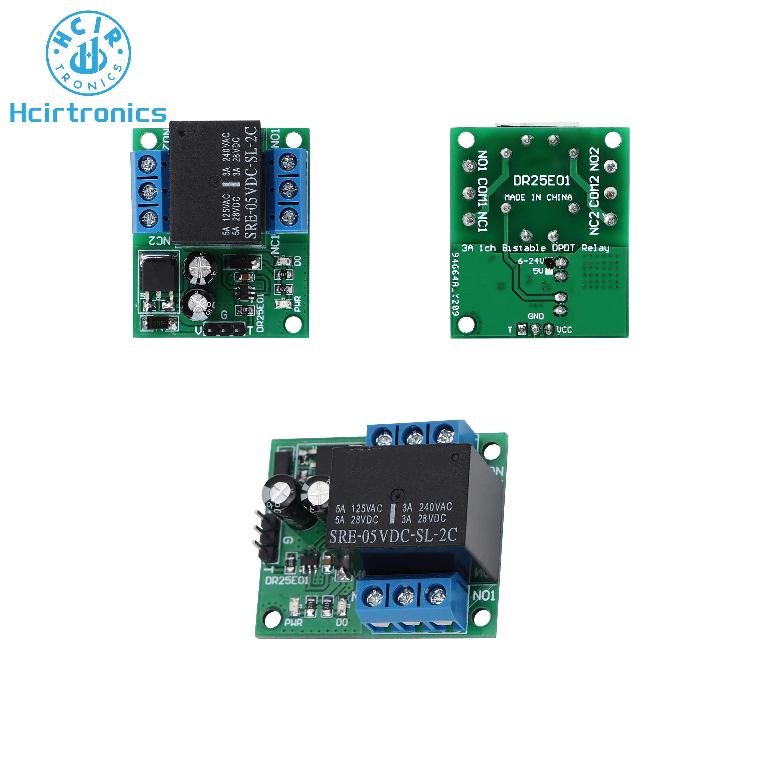 DR25E01 DC 5 В 6 9 12 24 3-5 А триггерная защелка DPDT релейный модуль бистабильный