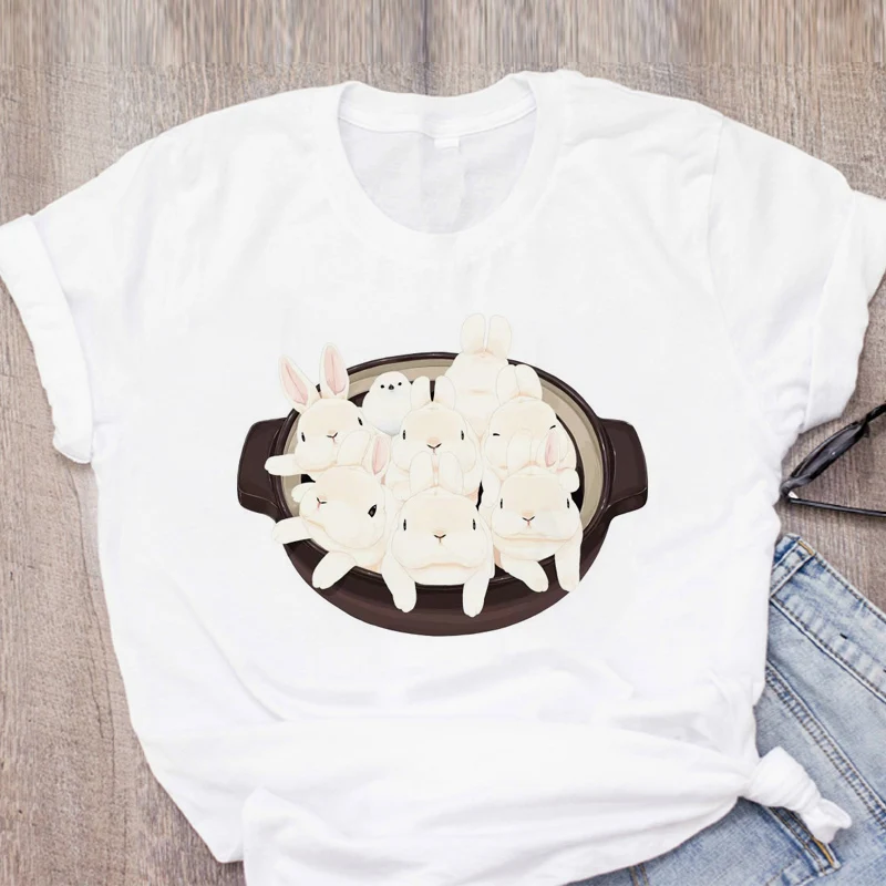 

Футболка с мультяшным принтом для отдыха милая и милая универсальная женская модная повседневная одежда с коротким рукавом летняя футболк...