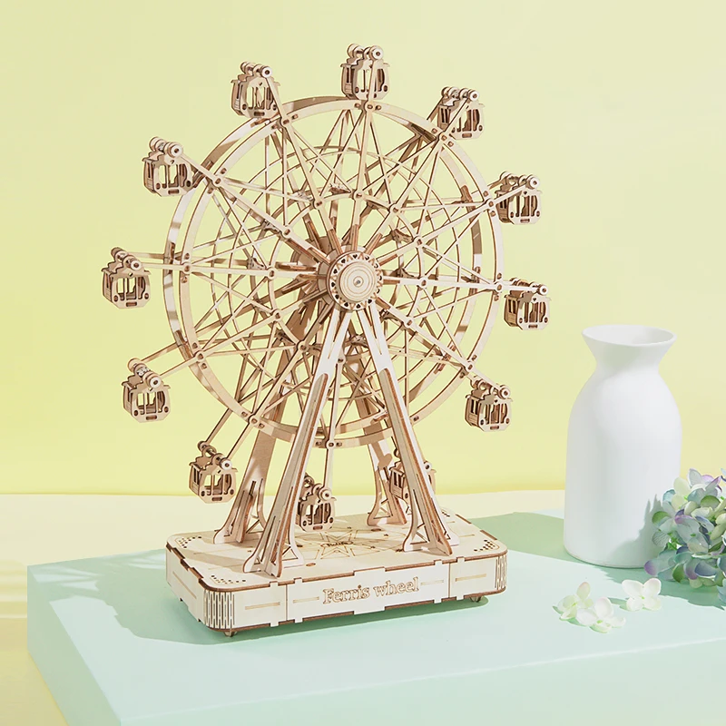

Ruo state manual DIY puzzle wooden assembly model desktop decoration music Ferris wheel crafts business gifts