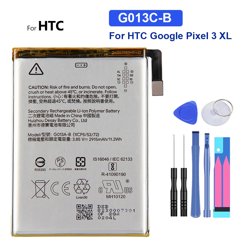 

Аккумулятор G013C-B 3430 мАч для HTC Google Pixel 3 XL 3XL Pixel3 Bateria