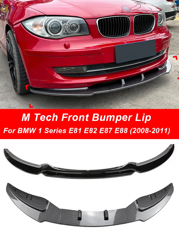 Передний бампер M Tech рассеиватель для губ BMW 1 серии E81 E82 E87 E88 LCI Gloss Black MP Front Skrit 2008-2011