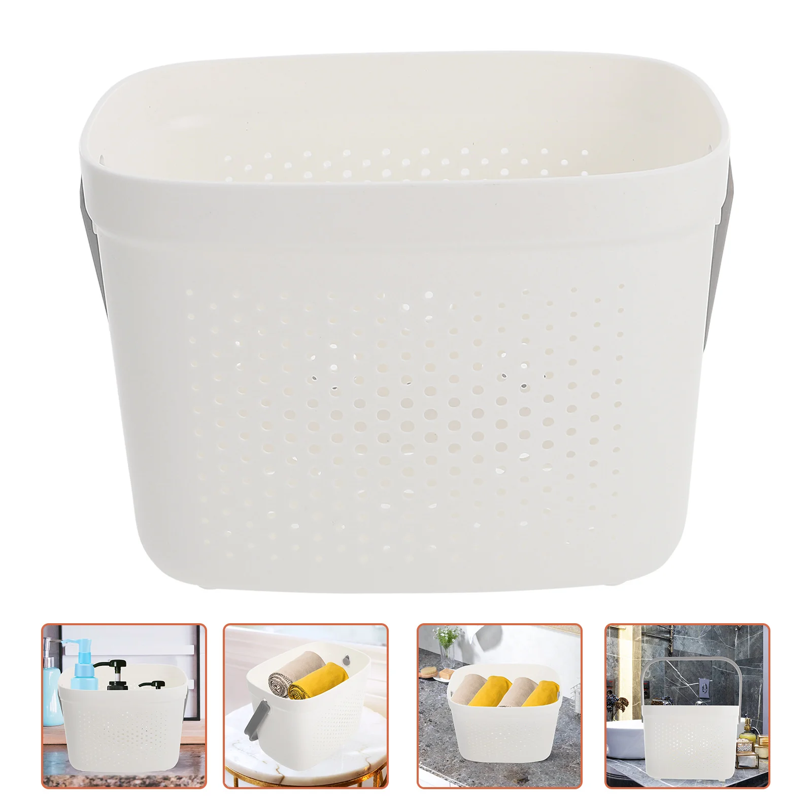 

Basket Shower Tote Storage Bathroom Organizer Cleaning Bin Bins Bath Utility Handle Bucket Toiletry Portable Box Tool Supplies