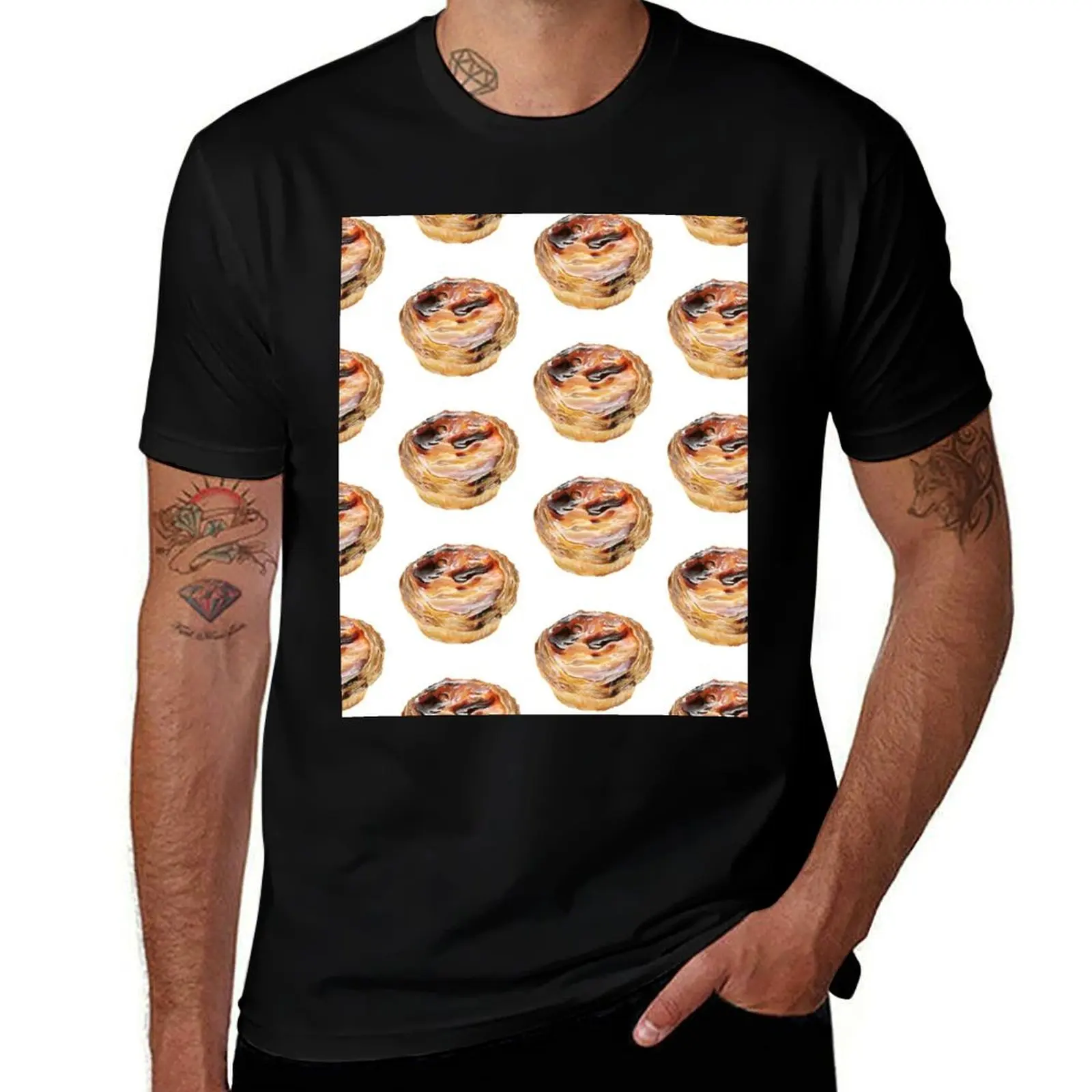 Фото Футболка Pastel de Nata, повседневная свободная футболка с короткими рукавами №1