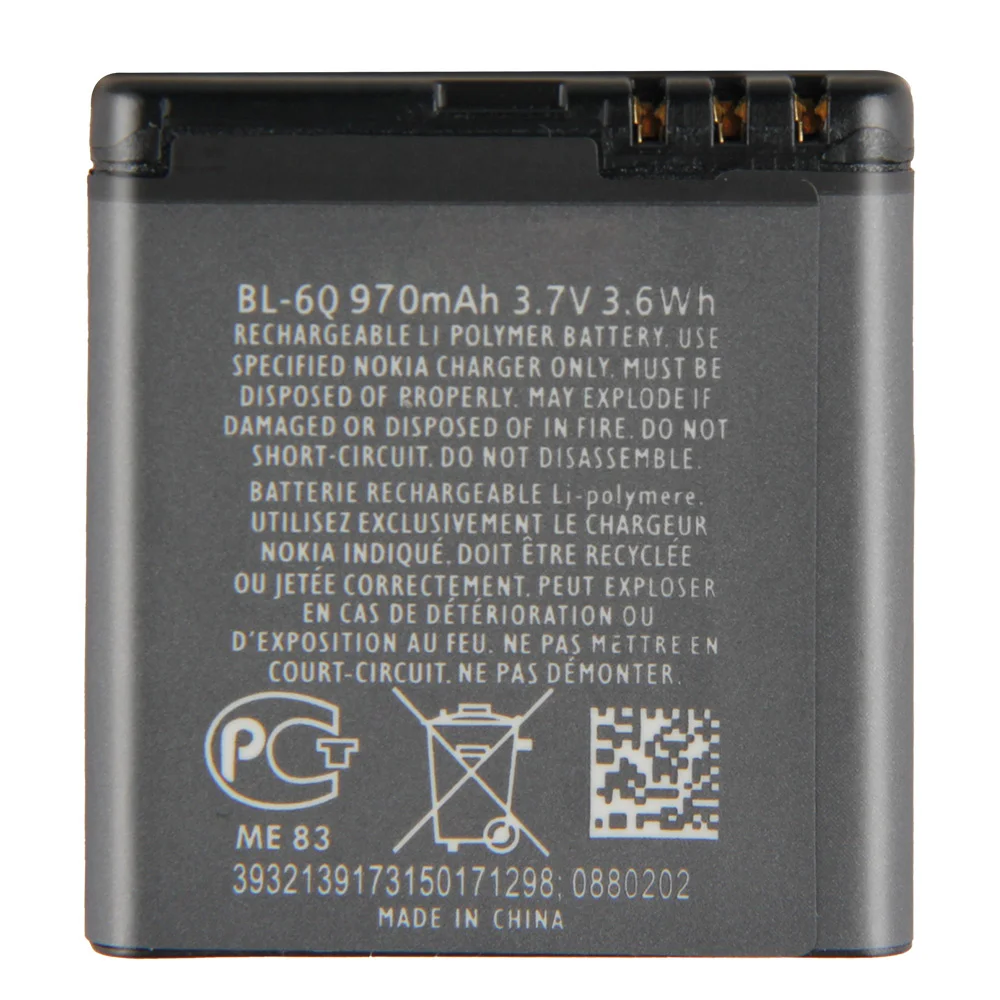 Совершенно новый сменный аккумулятор для телефона BL-6Q BL 6Q BL6Q Nokia 6700 Classic