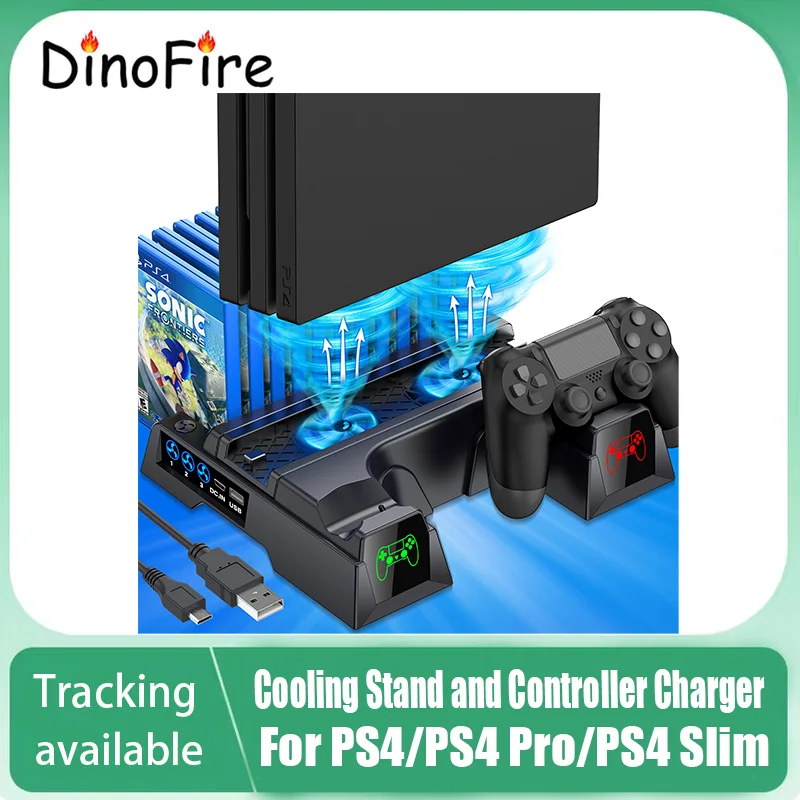 Вертикальная Охлаждающая Подставка Для Ps4/ps4 Slim/ps4 Pro С Зарядным Устройством Двух