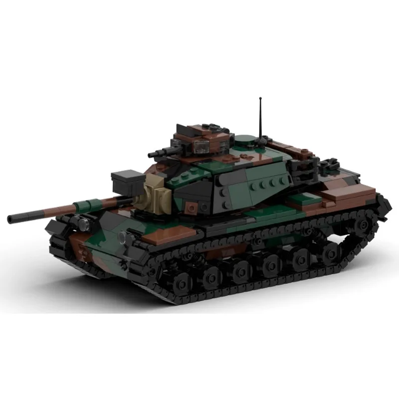 Фото Китайские строительные блоки-конструкторы, модель танка M60A1 M60A3 в лесном камуфляже, американская модель основного боевого танка, коллекционная модель для военных энтузиастов и подарок. №1
