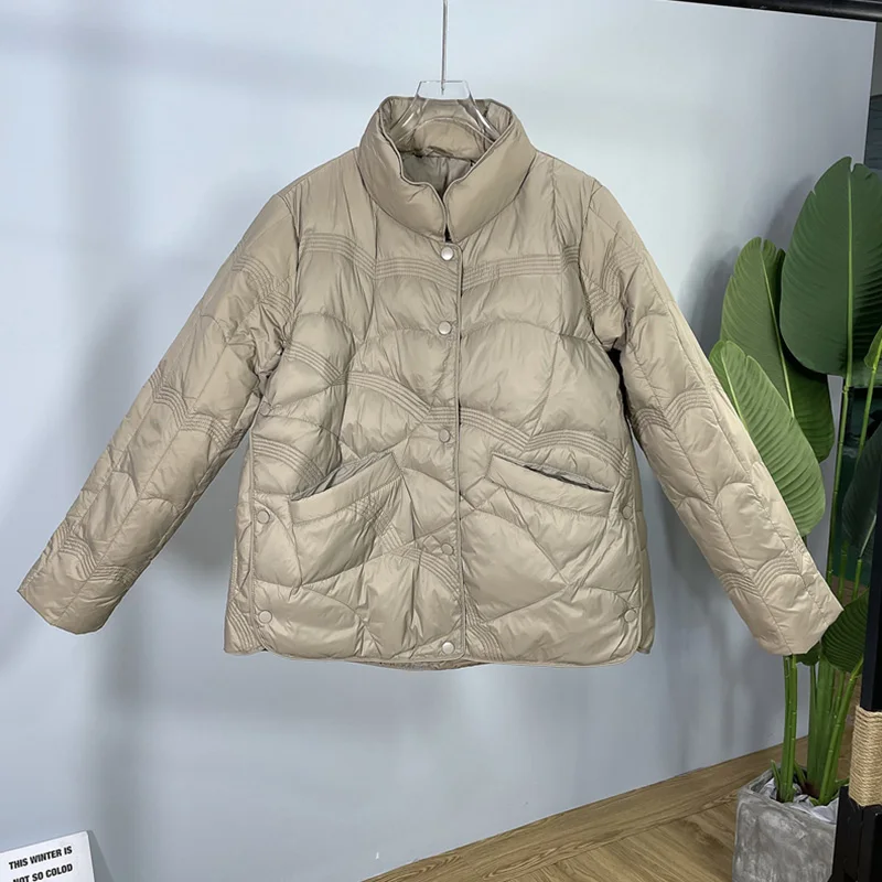 Down Jacket Women's Short Section 2022 Autumn Winter New Light And Warm Fashion All-Match Simple 90 White Duck Down Coats Female