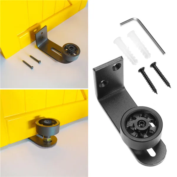 

Adjustable Sliding Barn Door Hardware Wall Guide Bottom Floor Roller Guide with Screws Tools Kit