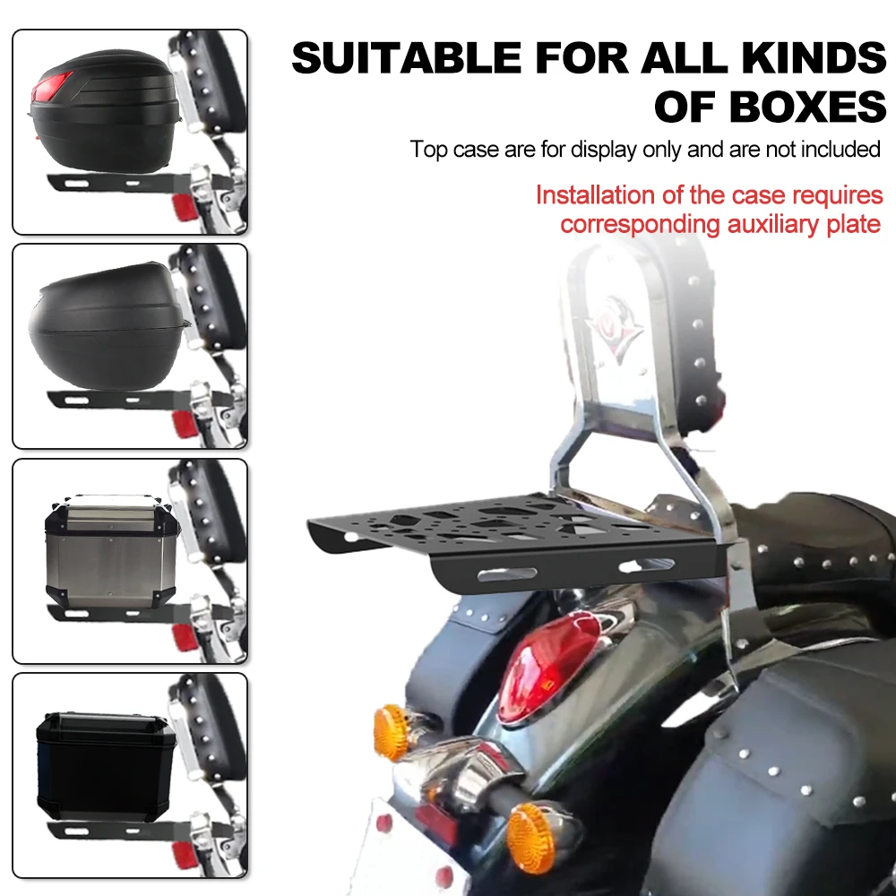 Фото Задняя стойка мотоцикла для Kawasaki Vulcan 900 1700 2000 Classic VN900LT VN1700LT VN2000LT, кронштейн полки для багажа, поддержка хвостовой коробки №5