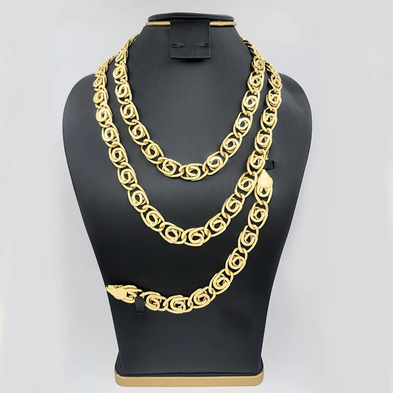 Дубайские модные ювелирные изделия комплект ожерелья ручная цепочка большой